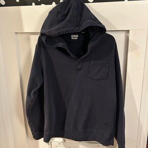 Oobe Brand Navy Hooded pullover button chest pocket  large